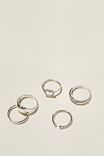 Multipack Rings, SILVER PLATED HEART TWIST - alternate image 1