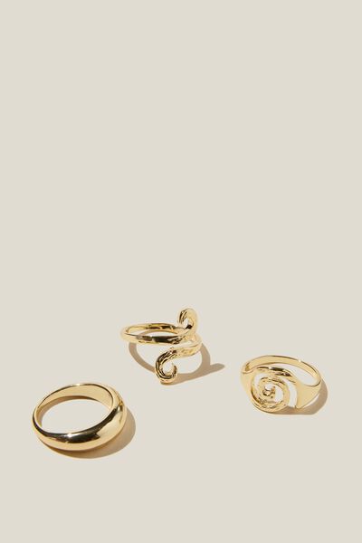 Multipack Rings, GOLD PLATED SWIRL