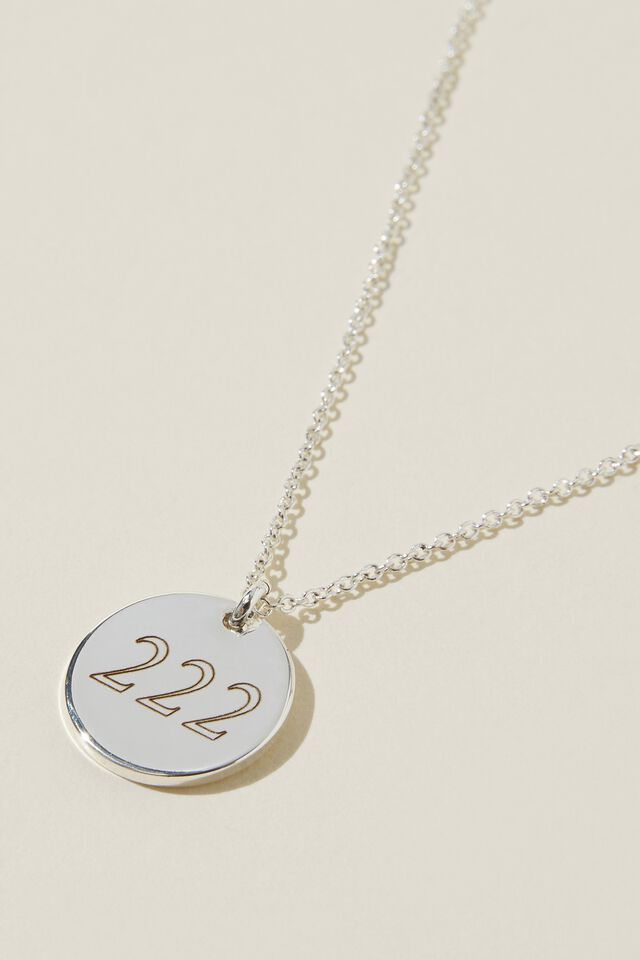 Personalised Premium Pendant Necklace Silver Plate, STERLING SILVER PLATED DISC