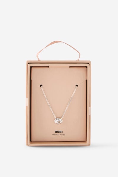 Premium Plated Gifting Necklaces, SILVER MOLTEN CUBIC ZIRCONIA