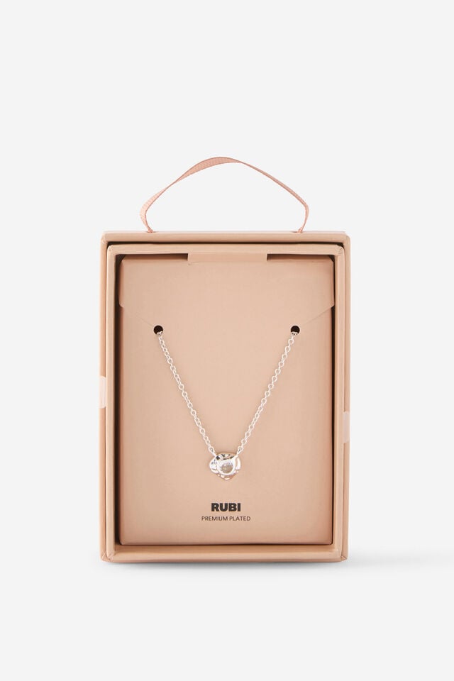 Premium Plated Gifting Necklaces, SILVER MOLTEN CUBIC ZIRCONIA