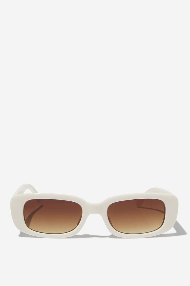 Abby Rectangle Sunglasses, IVORY