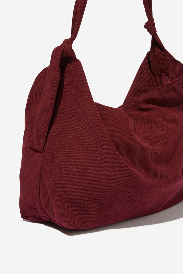 Alex Knotted Slouchy Tote, RED CORD