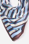 Knot Your Everyday Square Scarf, ALICE STRIPE CHOC BLUE - example image 2