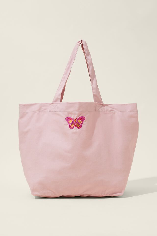 Everyday Canvas Tote, MAUVE/BUTTERFLY