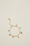 Single Bracelet, GOLD PLATED CELESTIAL CHARM BRACELET - alternate image 1