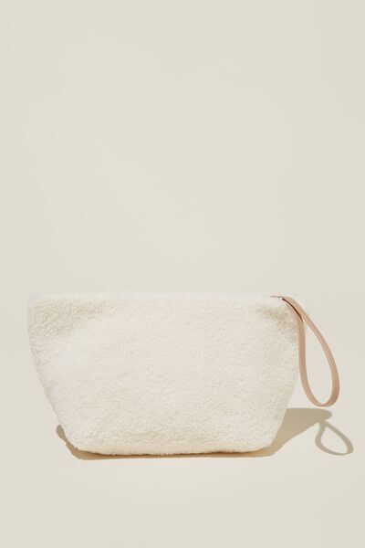 The Holiday Cosy Pouch, ECRU SHERPA