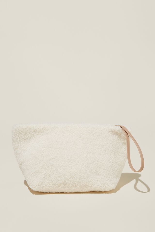 The Holiday Cosy Pouch, ECRU SHERPA