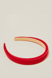 Petite Padded Headband, RED SATIN - alternate image 1
