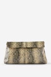 Jennifer Roll Clutch Bag, ECRU REPTILE TEXTURE - example image 1