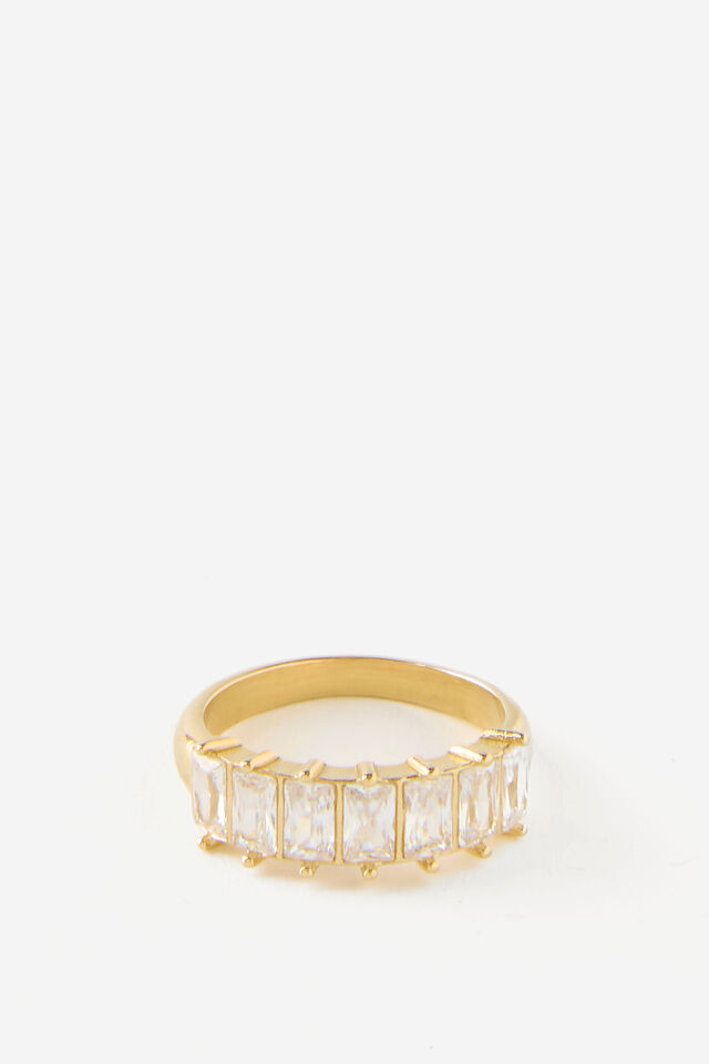 Waterproof Ring Gold Dia Baguettes - Rubi X Luyanda Zwane, WATERPROOF RING GOLD DIA BAGUETTES