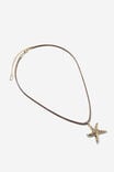 Cord Pendant Necklace, UP GOLD STARFISH - alternate image 1