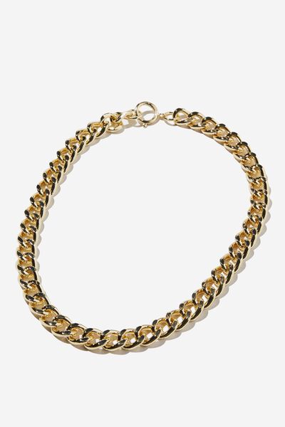 Premium Forever Necklace Gold Plated, GOLD PLATED CURB CHAIN