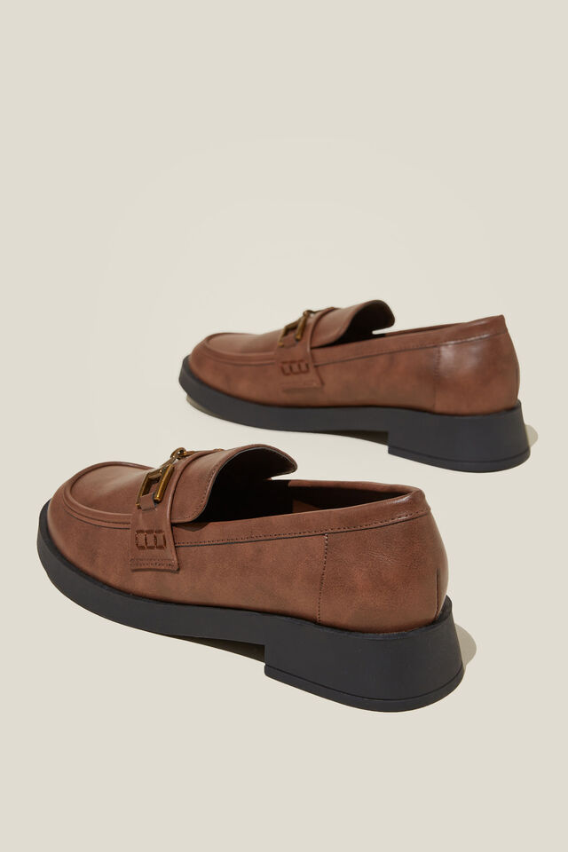 Clarissa Loafer, BROWN DISTRESSED VEGAN LEATHER