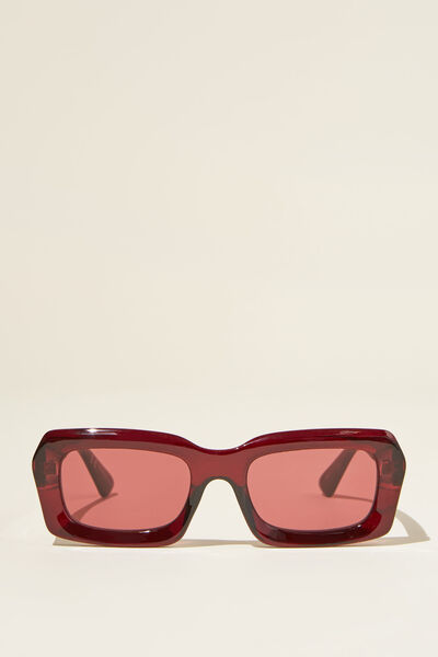 Miles Square Sunglasses, DEEP BERRY