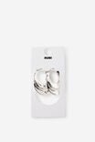 Large Hoop Earring, SILVER TRIPLE HAMMERED HOOP - example image 2