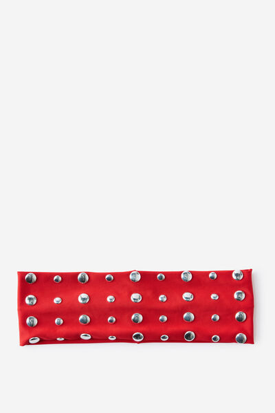 Soft Headband, RED STUDS