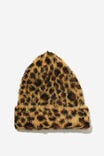 Fluffy Yarn Beanie, LEOPARD - alternate image 1