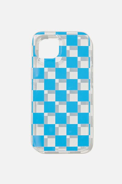Printed Phone Case Iphone 13, BRIGHT BLUE CHECKERBOARD