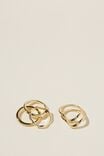 Multipack Rings, GOLD PLATED WAVY - alternate image 2