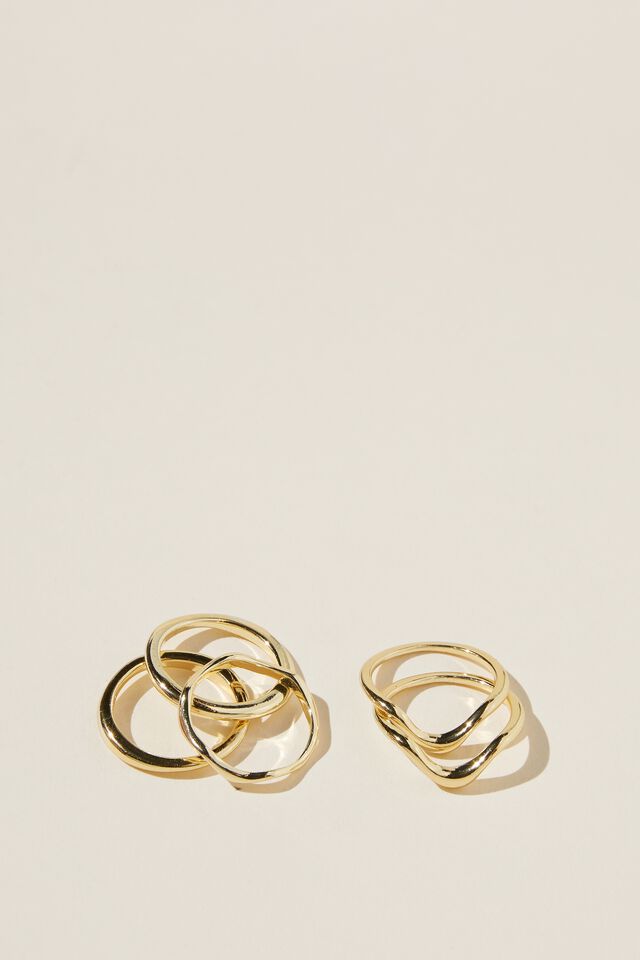 Multipack Rings, GOLD PLATED WAVY