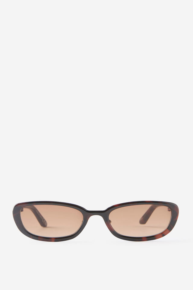 Elowen Rectangle Sunglasses, DEEP TORT/METAL