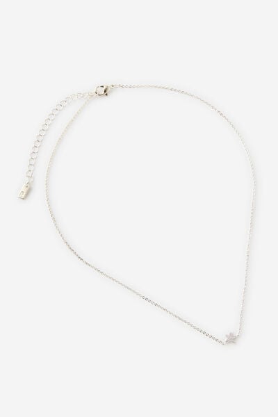 Premium Plated Pendant Necklace, SILVER PETITE STARFISH