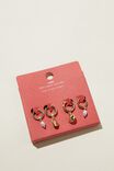 2Pk Mid Earring, GOLD PLATED FORTUNE COOKIE - alternate image 2
