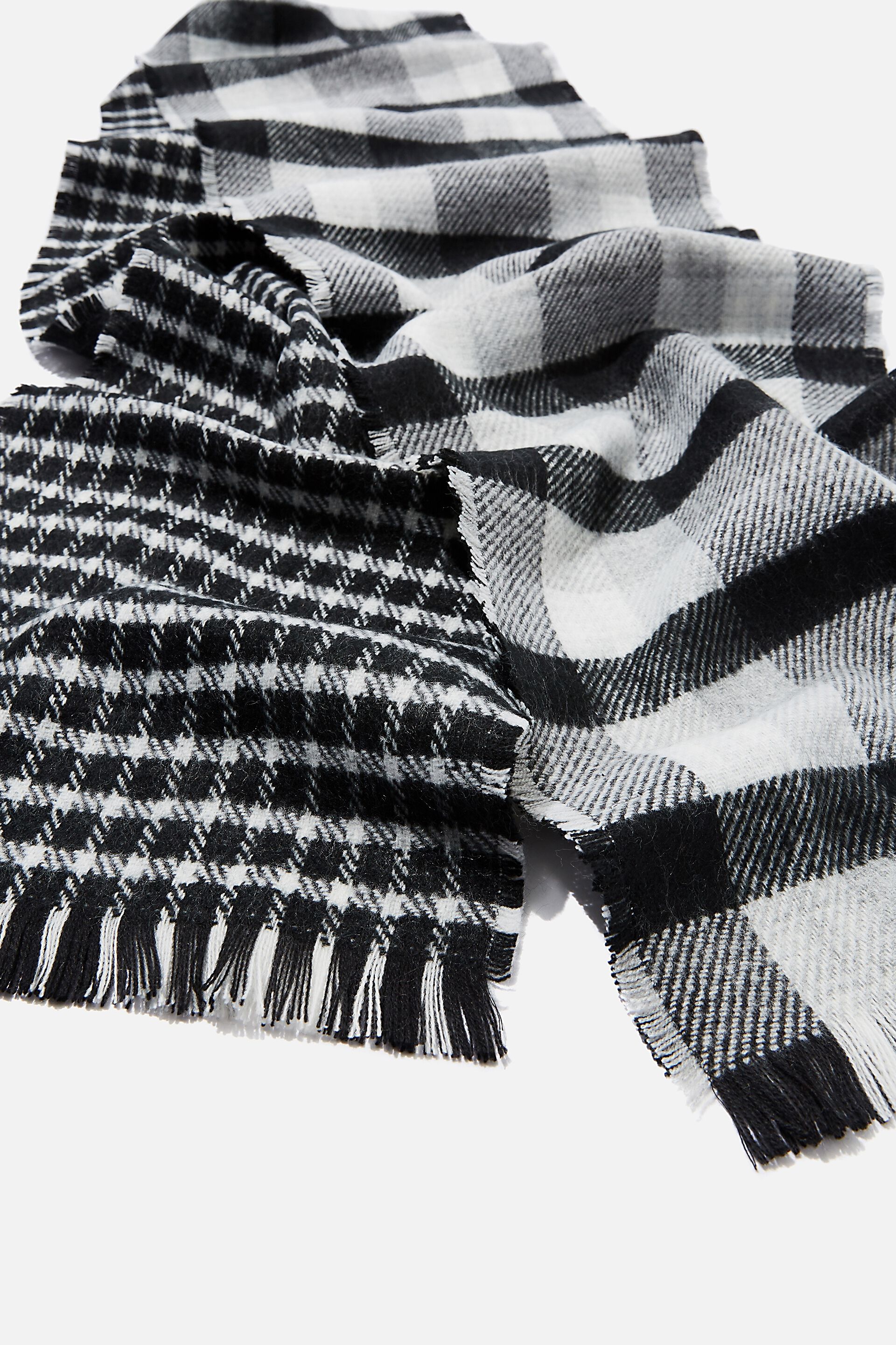 black and white oversized scarf