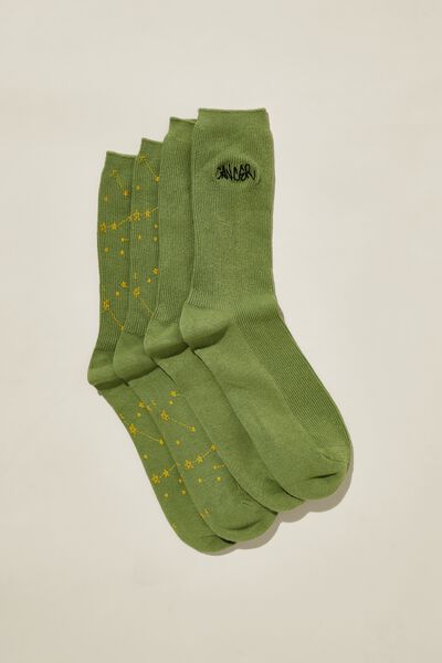 The Perfect Pair Crew Sock 2Pk, CANCER