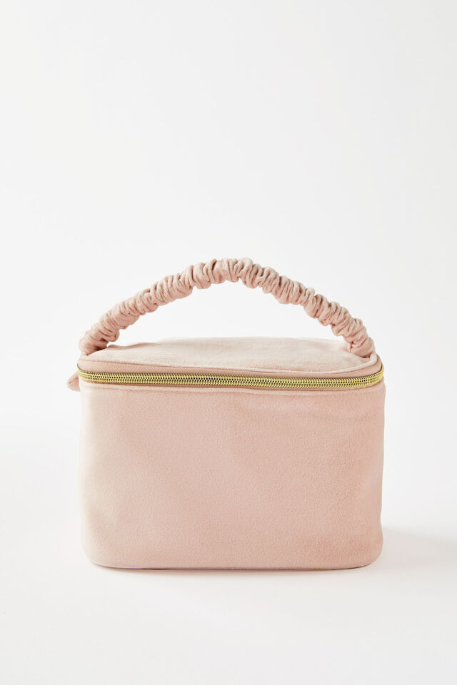 The Holiday Bow Beauty Bag, BLUSH VELVET