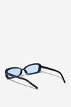 Slim Abby Rectangle Sunglasses, BLACK/BLUE - alternate image 3