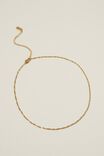 Waterproof Fine Chain Necklace, GOLD PLATED TWIST CHAIN - alternate image 2