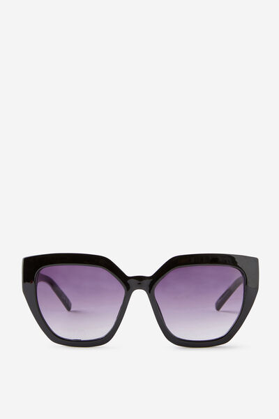 Liana Oversized Sunglasses, BLACK/PURPLE SMOKE