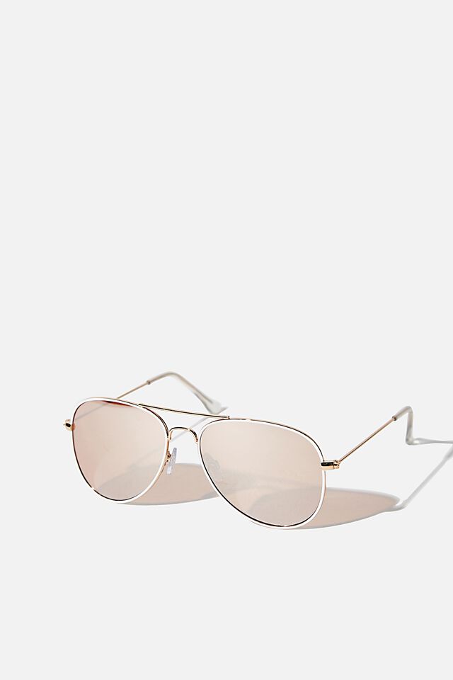 Arabella Metal Sunglasses, ROSE