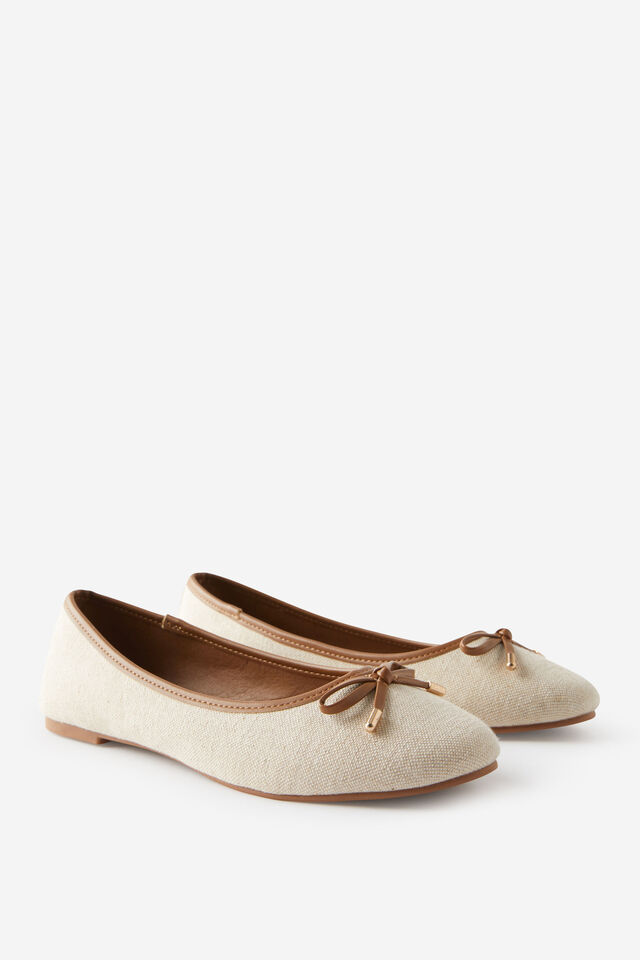 Emma Bow Ballerina, CANVAS/TAN