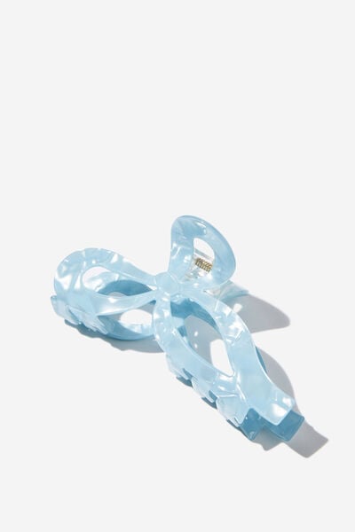 Lily Hair Claw, LIGHT BLUE MARBLE BOW
