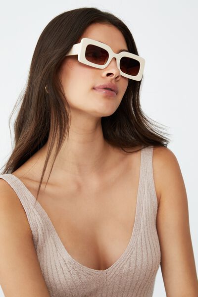 Gigi Square Sunglasses, IVORY