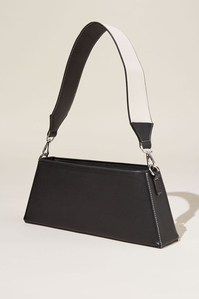 Maxine Shoulder Bag, BLACK/ECRU