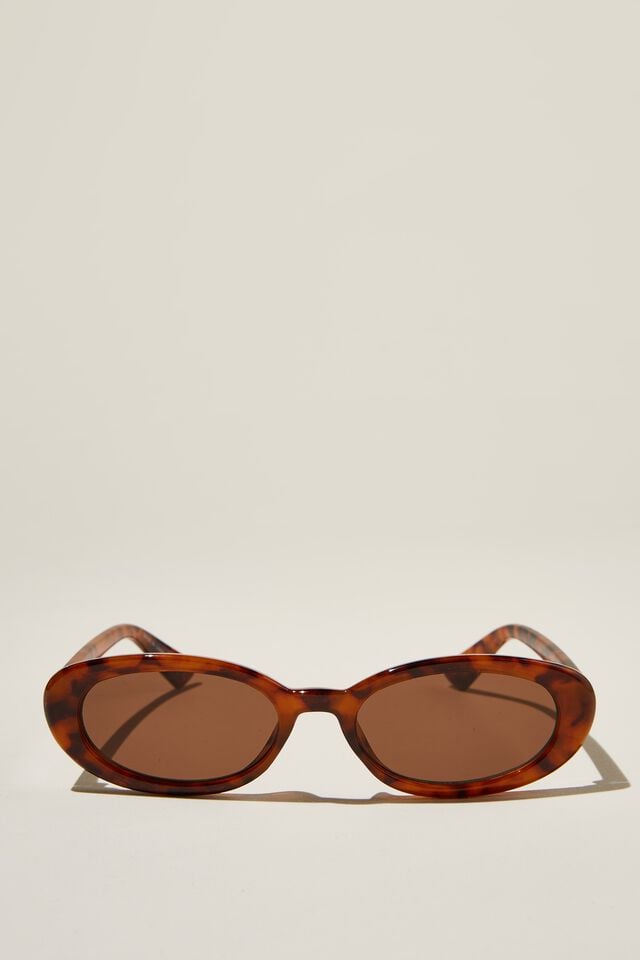 Ophelia Oval Sunglasses, SEPIA TORT