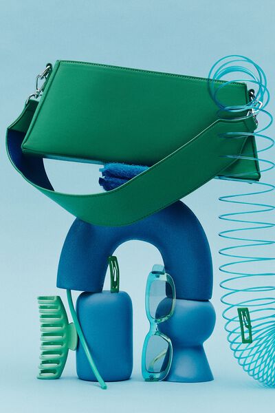 Maxine Shoulder Bag, GREEN/COBALT BLUE