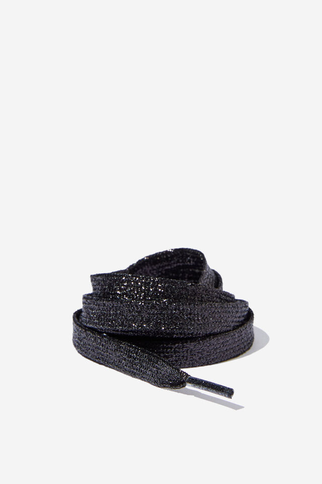 Rubi Shoe Laces, BLACK METALLIC