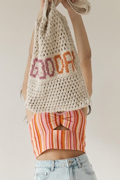 Crochet Tote Bag, GOOD DAY
