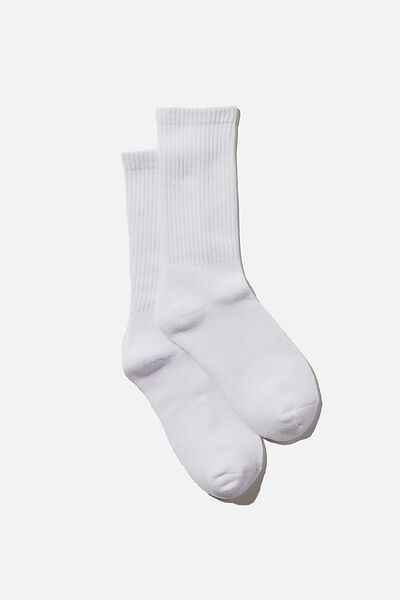 Club House Crew Sock, SOLID WHITE
