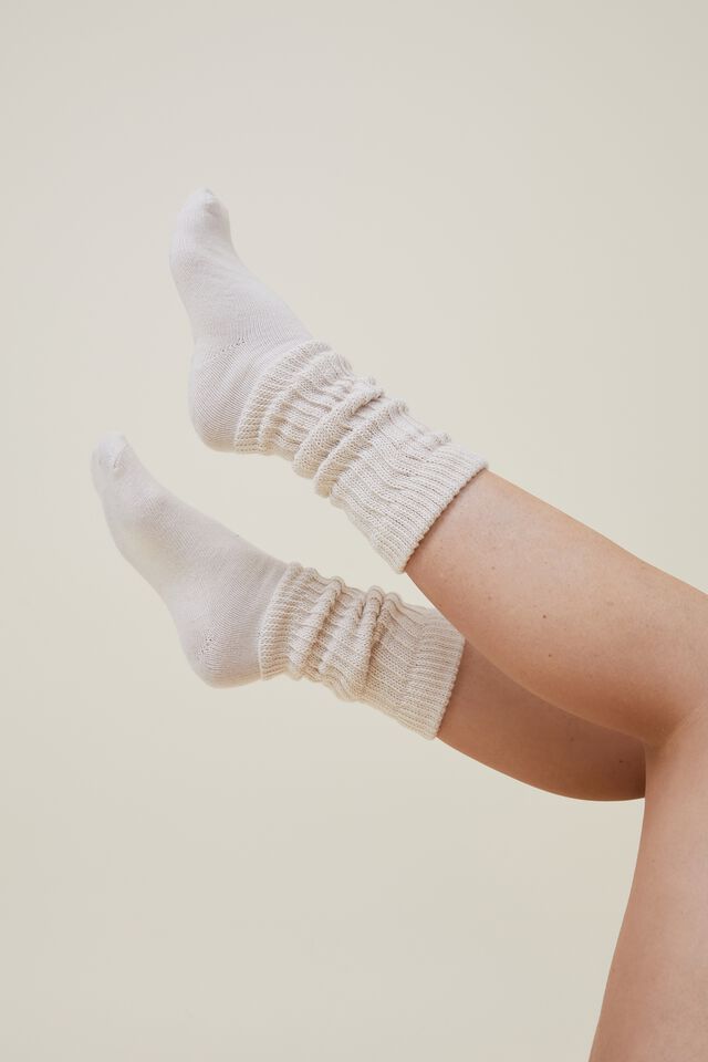 90 S Scrunch Sock, ECRU