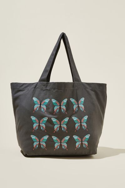 Everyday Canvas Tote, BLACK/KALEIDOSCOPE BUTTERFLY