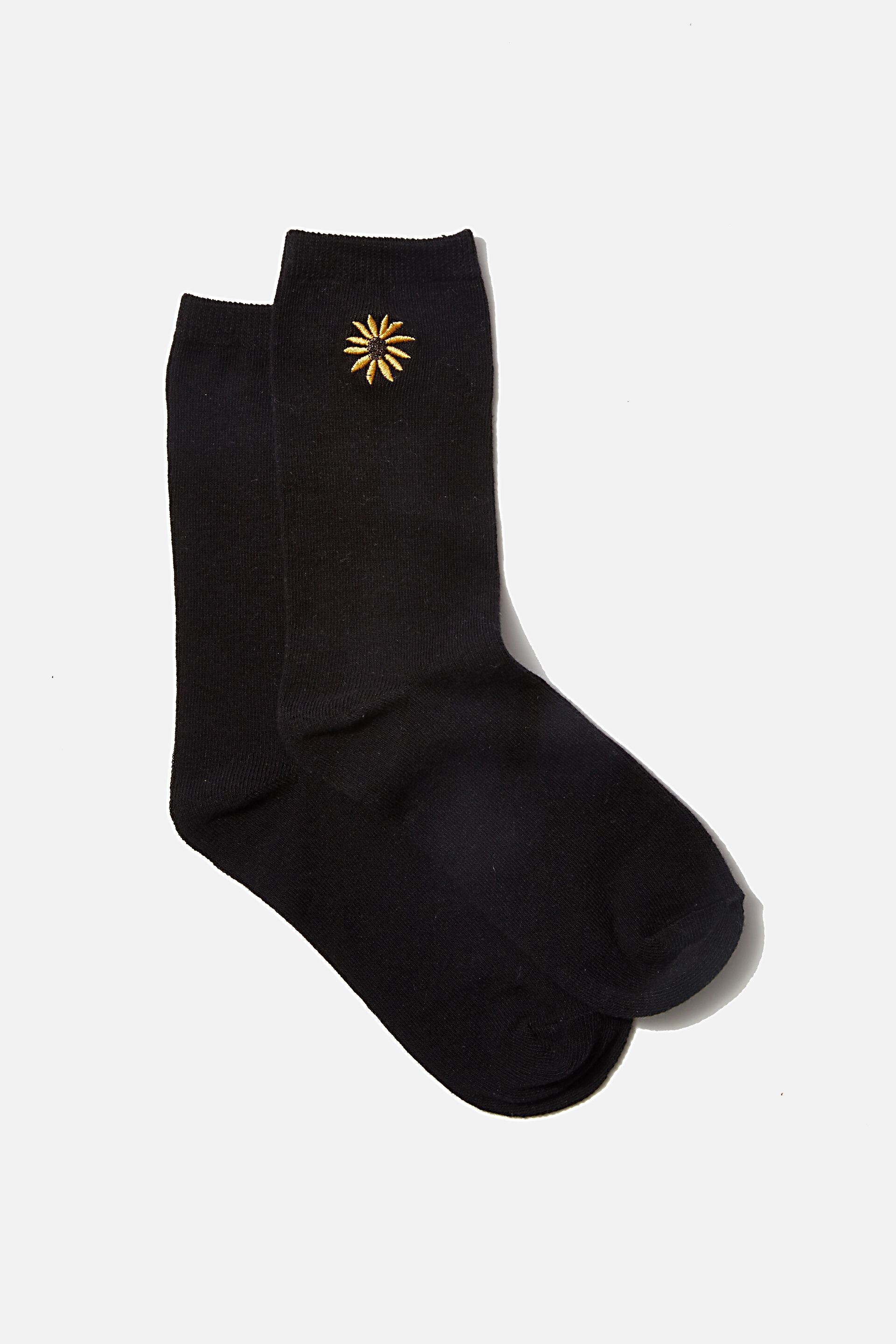 Sunflower Black Novelty Socks For Women /& Men One Size Gifts