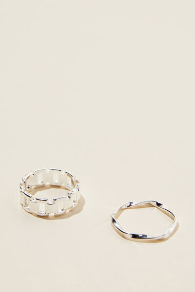 Multipack Rings, STERLING SILVER PLATED OPEN LINK