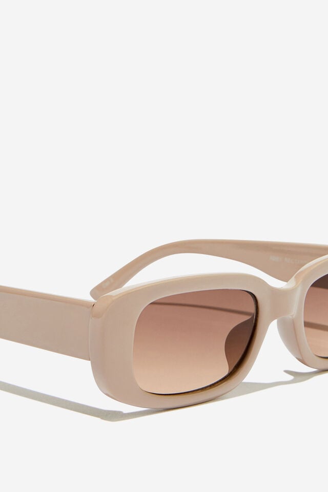 Abby Rectangle Sunglasses, PORCELAIN