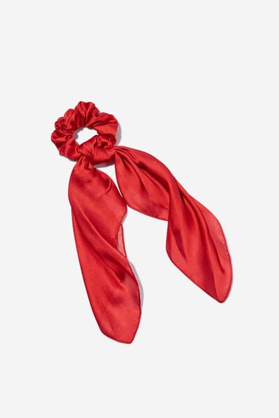 Scarf Bow Scrunchie, RED